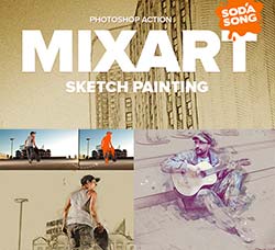 PS极品动作－素描绘画：MixArt - Sketch Painting Photoshop Action